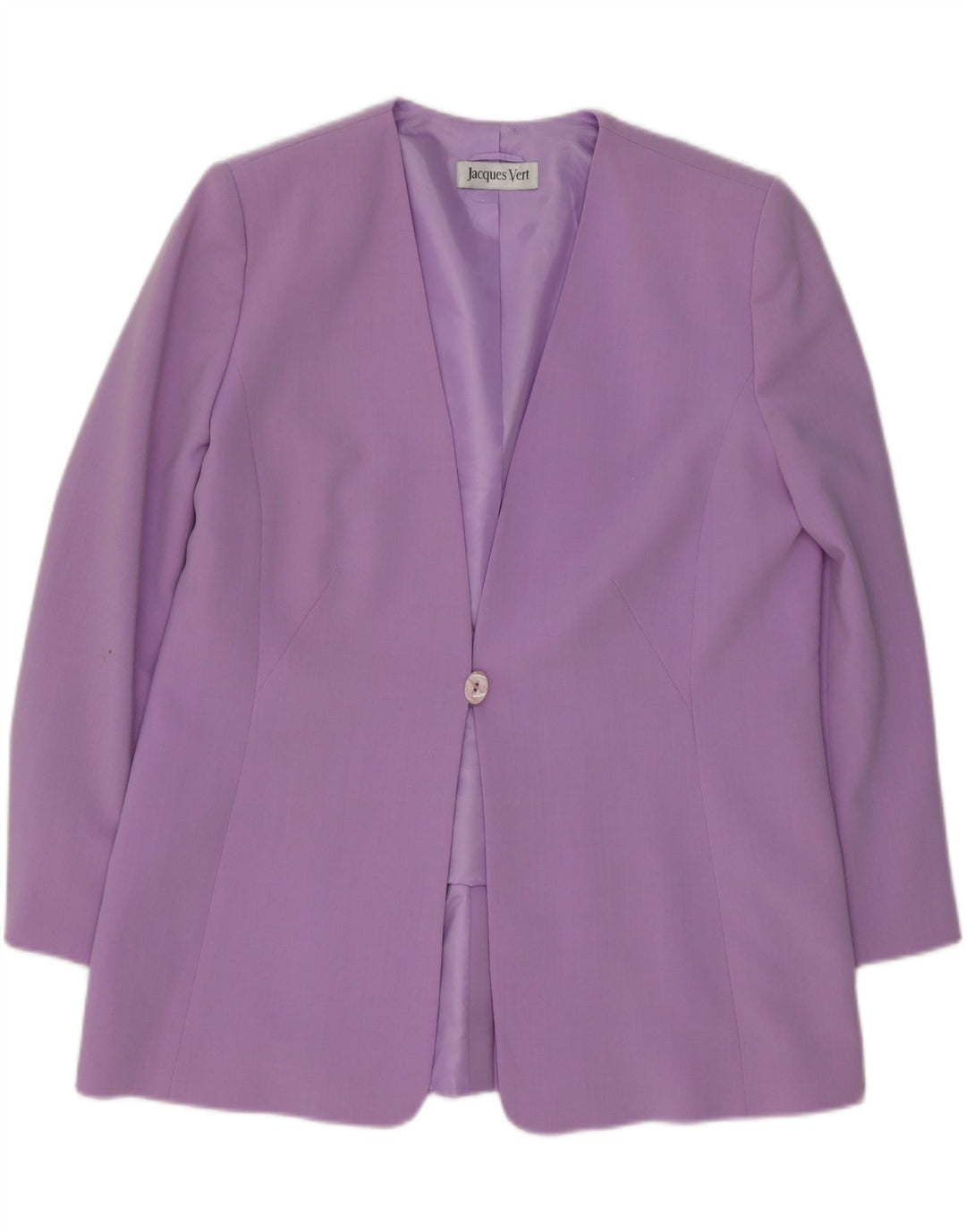 JAQUES VERT Womens 1 Button Blazer Jacket UK 18 XL Purple Polyester Vintage Jaques Vert and Second-Hand Jaques Vert from Messina Hembry 