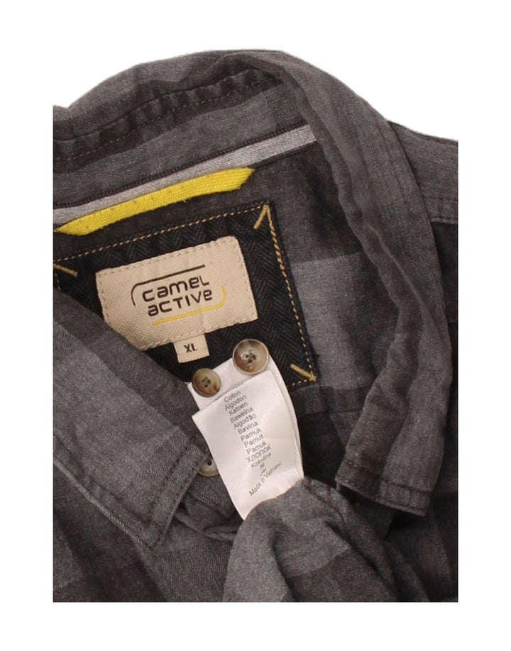CAMEL ACTIVE Mens Flannel Shirt XL Grey Check Cotton Vintage Camel Active and Second-Hand Camel Active from Messina Hembry 