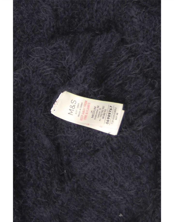 Marks & Spencer Damski sweter kardigan UK 14, średni granatowy poliester