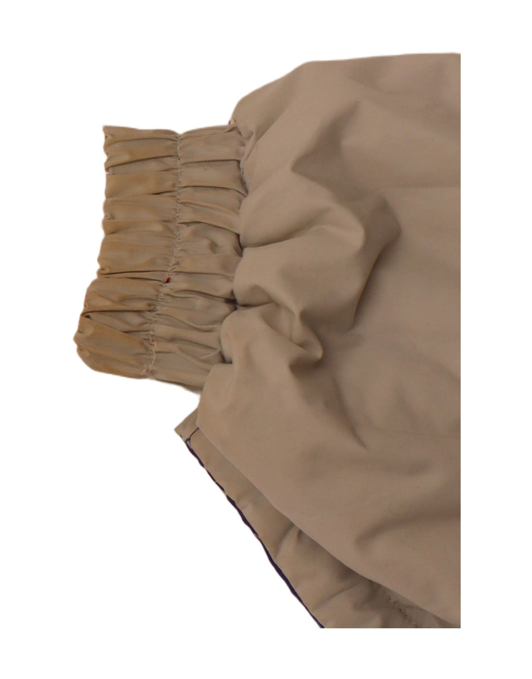 Damska dwustronna kurtka z kapturem VINTAGE, duży beżowy poliester w blokach kolorów