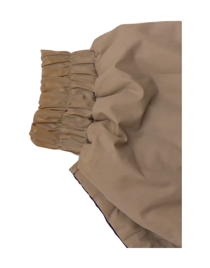 Damska dwustronna kurtka z kapturem VINTAGE, duży beżowy poliester w blokach kolorów