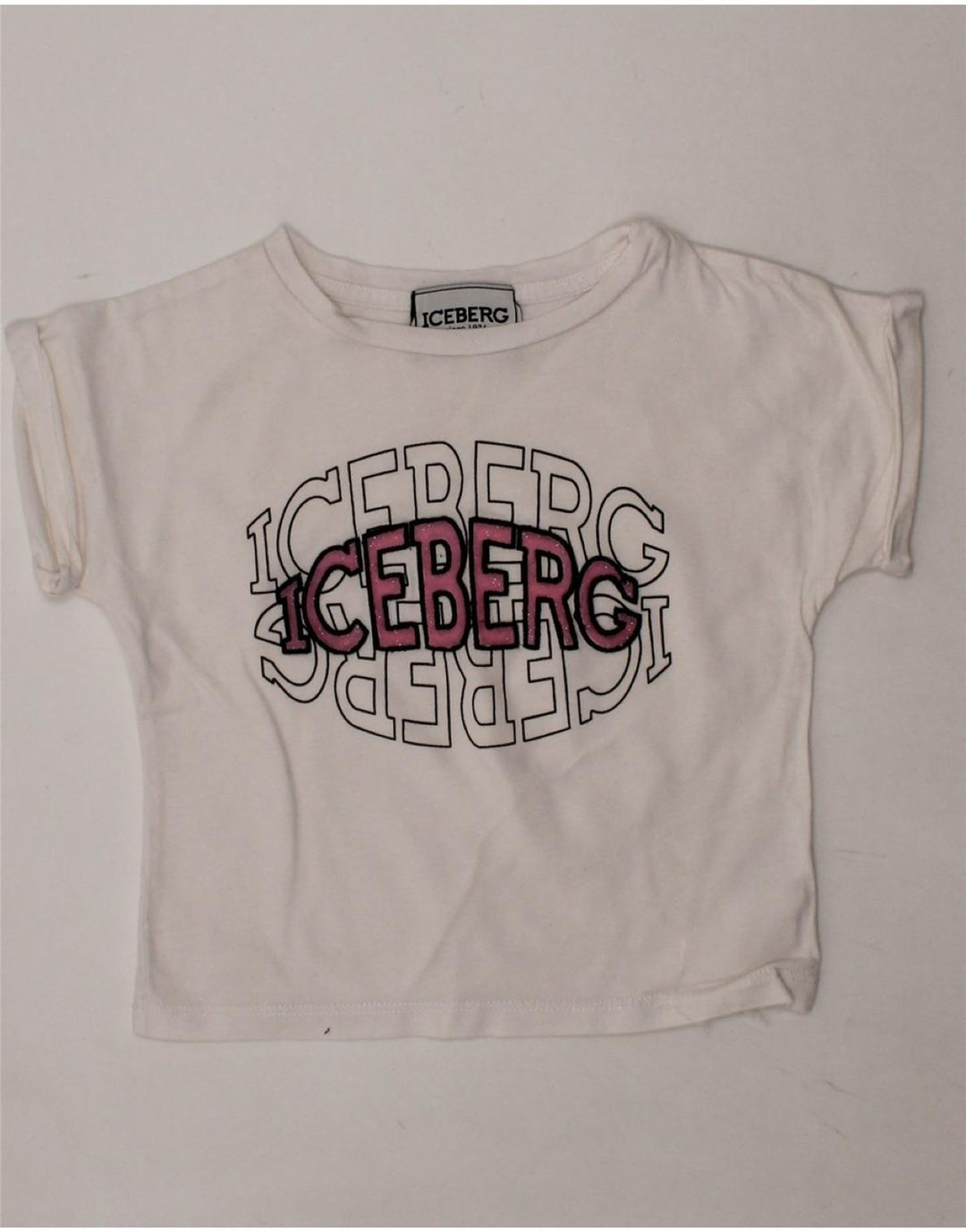 ICEBERG Girls Graphic T-Shirt Top 3-4 Years White Vintage Iceberg and Second-Hand Iceberg from Messina Hembry 