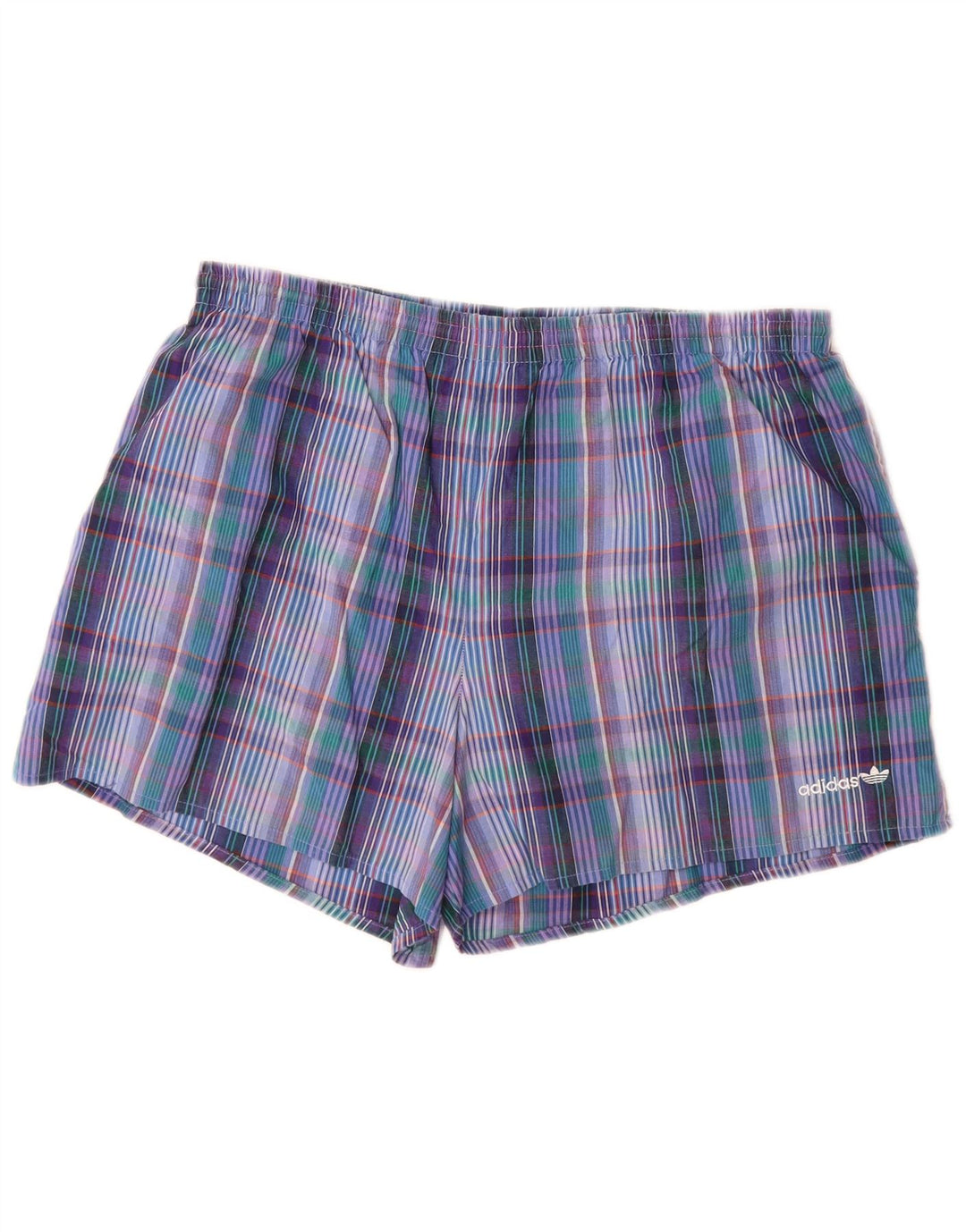 Męskie spodenki kąpielowe ADIDAS, duże, bawełniane, w niebieską kratkę