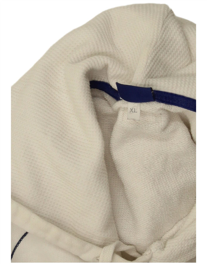 Męski sweter z kapturem i grafiką Asics XL w kolorze złamanej bieli, bawełniany