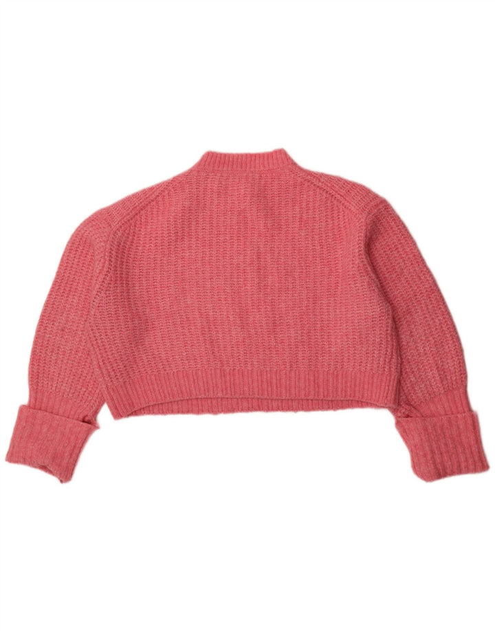 Sweter damski Zara Crop Oversize z okrągłym dekoltem UK 14, średni róż
