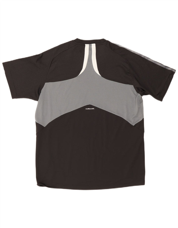 Adidas Męska koszulka Climacool Top, duża, czarna, z blokami kolorów