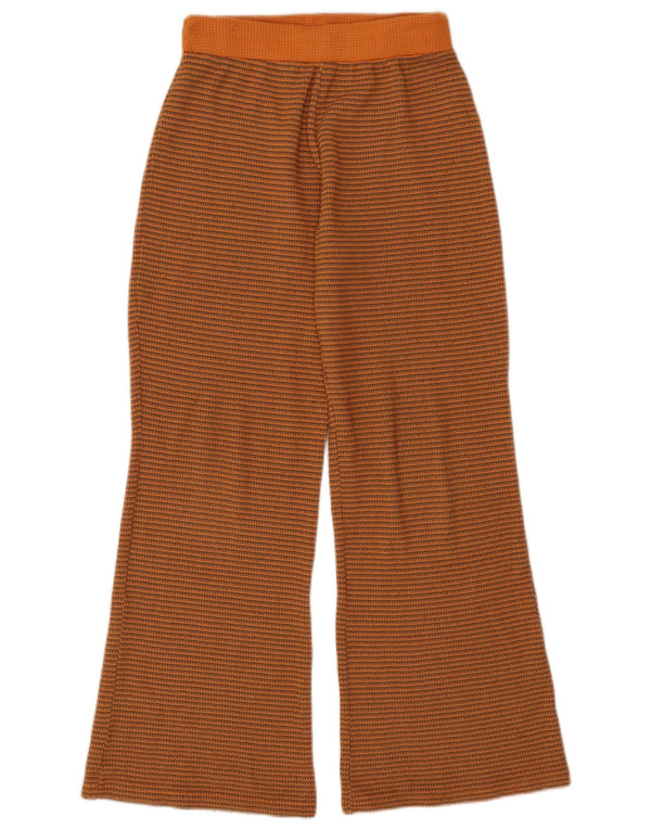 Damskie spodnie dresowe Zara Knit Flare UK 12 w średnie pomarańczowe paski