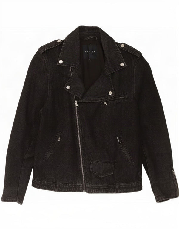 Męska kurtka motocyklowa vintage UK 36 Small Black Cotton