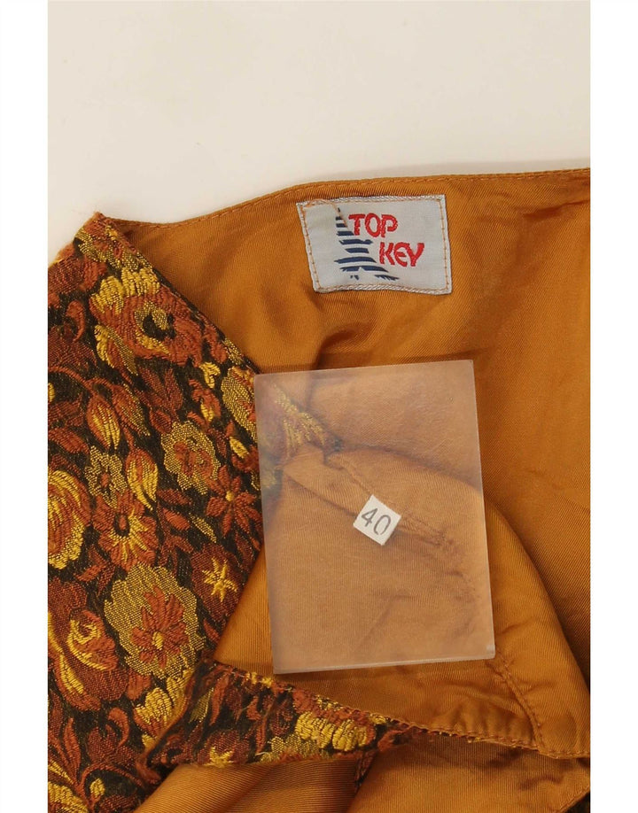 Kamizelka damska Vintage IT 40 Mała brązowa w kwiaty