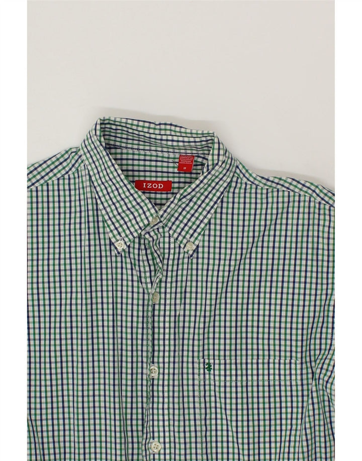 IZOD Mens Shirt Medium Green Check Vintage Izod and Second-Hand Izod from Messina Hembry 