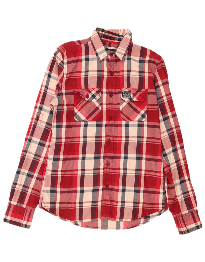 Koszula męska Superdry, bawełniana, w dużą czerwoną kratę