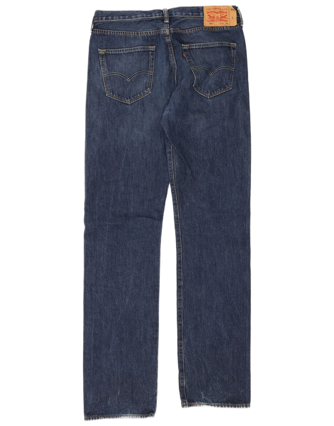Męskie dżinsy Levi's 501 Straight W34 L36 Niebieskie bawełniane
