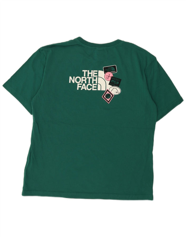 Męski T-shirt z grafiką The North Face, bawełniany, w kolorze średnio zielonym