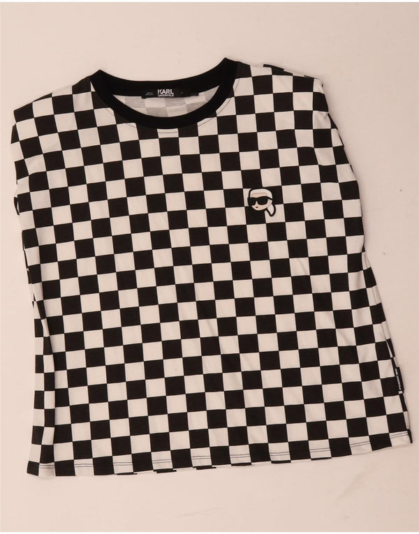 Kamizelka damska Karl Lagerfeld UK 18 XL, czarna, geometryczna bawełna