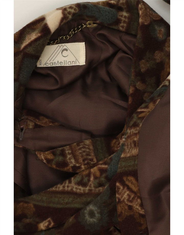 Płaszcz damski Castellani Open Poncho UK 22 3XL Brązowy Geometryczny