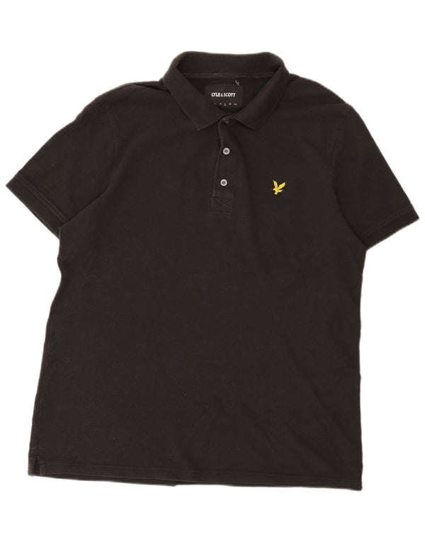 Męska koszulka polo Lyle & Scott, duża, czarna, bawełniana