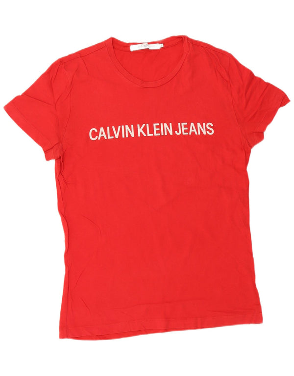 Męski T-shirt z grafiką CALVIN KLEIN JEANS, mały, czerwony