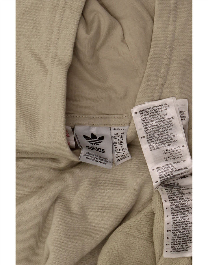 Chłopięcy sweter z kapturem ADIDAS 13-14 lat, beżowy, bawełniany