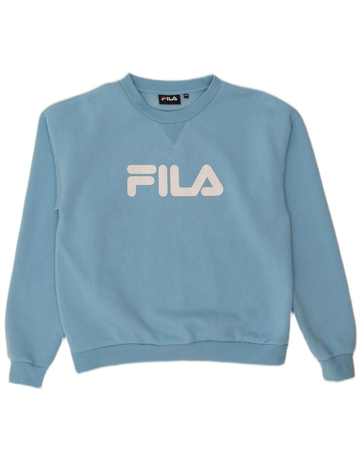 Męska bluza z grafiką Fila, sweter XS, niebieski poliester