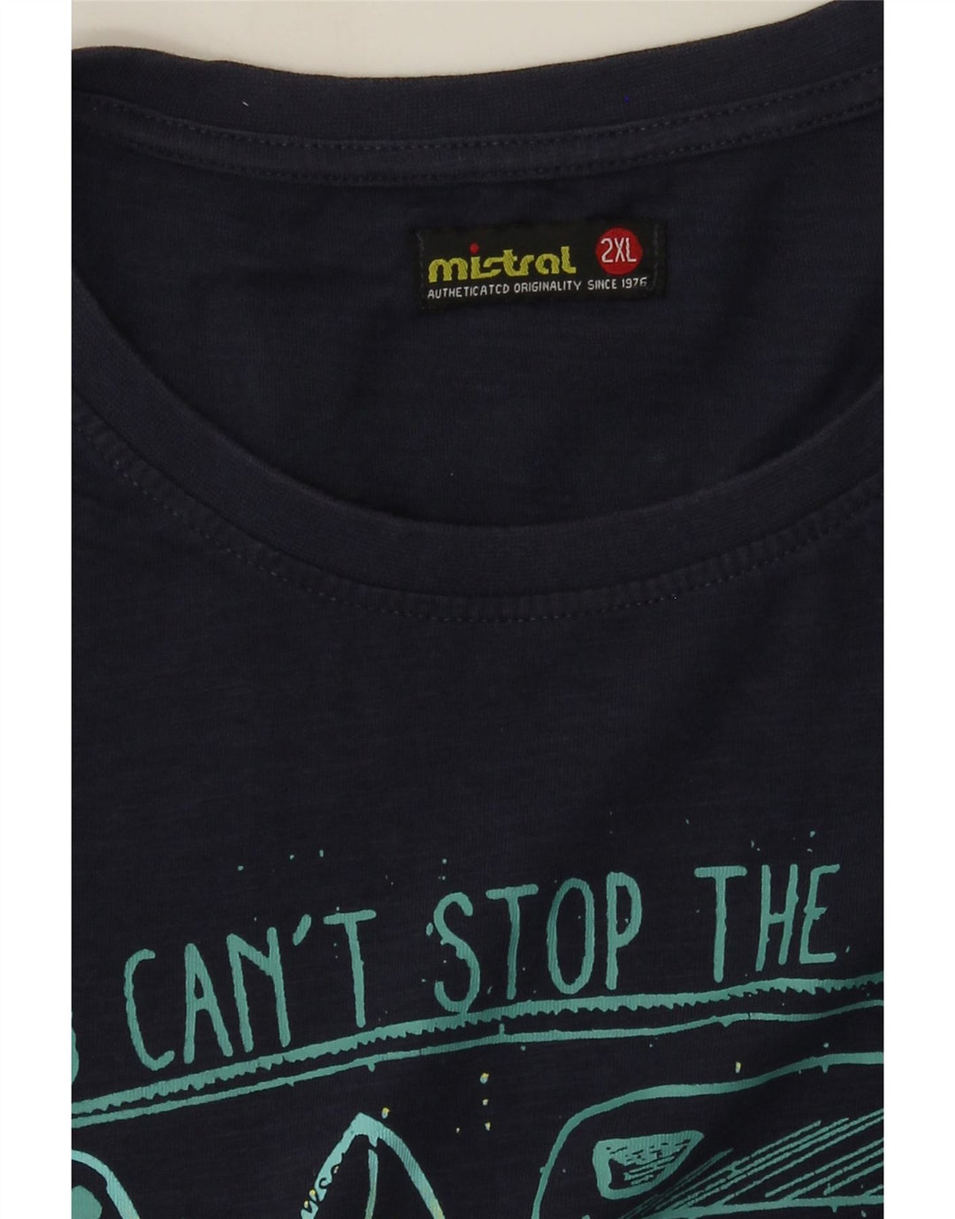 Męska koszulka graficzna Mistral Top 2XL granatowa