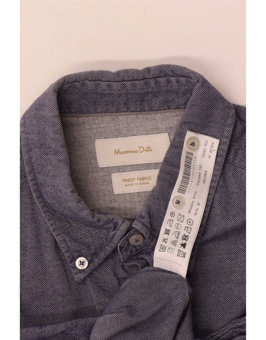 Massimo Dutti Koszula męska Średnio niebieska bawełniana