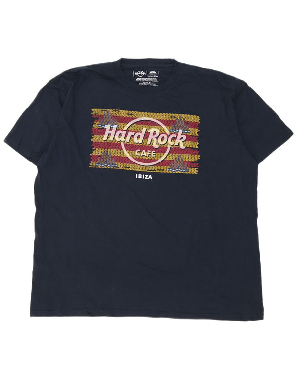 Męska koszulka z grafiką Hard Rock Cafe Ibiza, 2XL, granatowa, bawełniana
