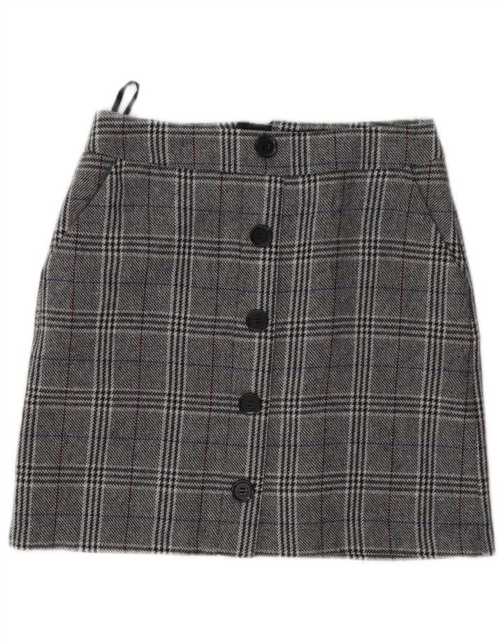 Marks & Spencer Damska spódnica mini UK 8 Small W28 Szara pepitka, akryl