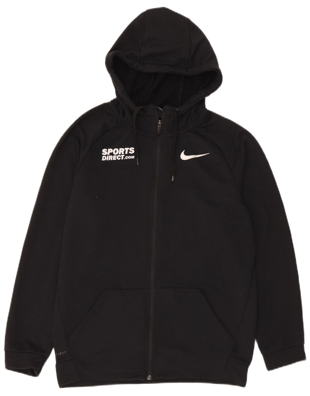 Męski sweter z kapturem i zamkiem błyskawicznym Nike Dri Fit, mały, czarny poliester