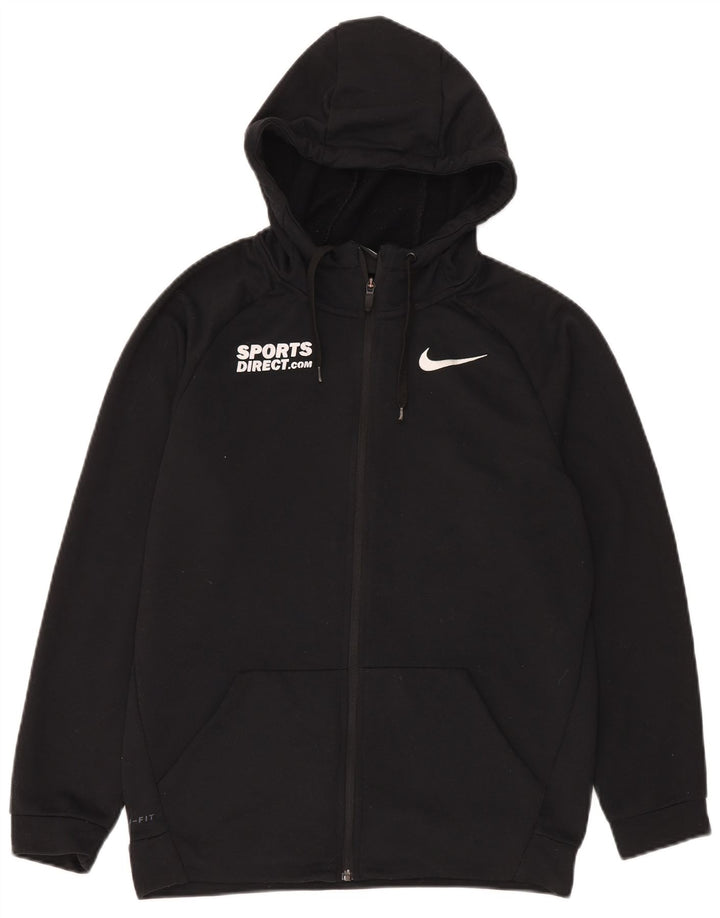 Męski sweter z kapturem i zamkiem błyskawicznym Nike Dri Fit, mały, czarny poliester