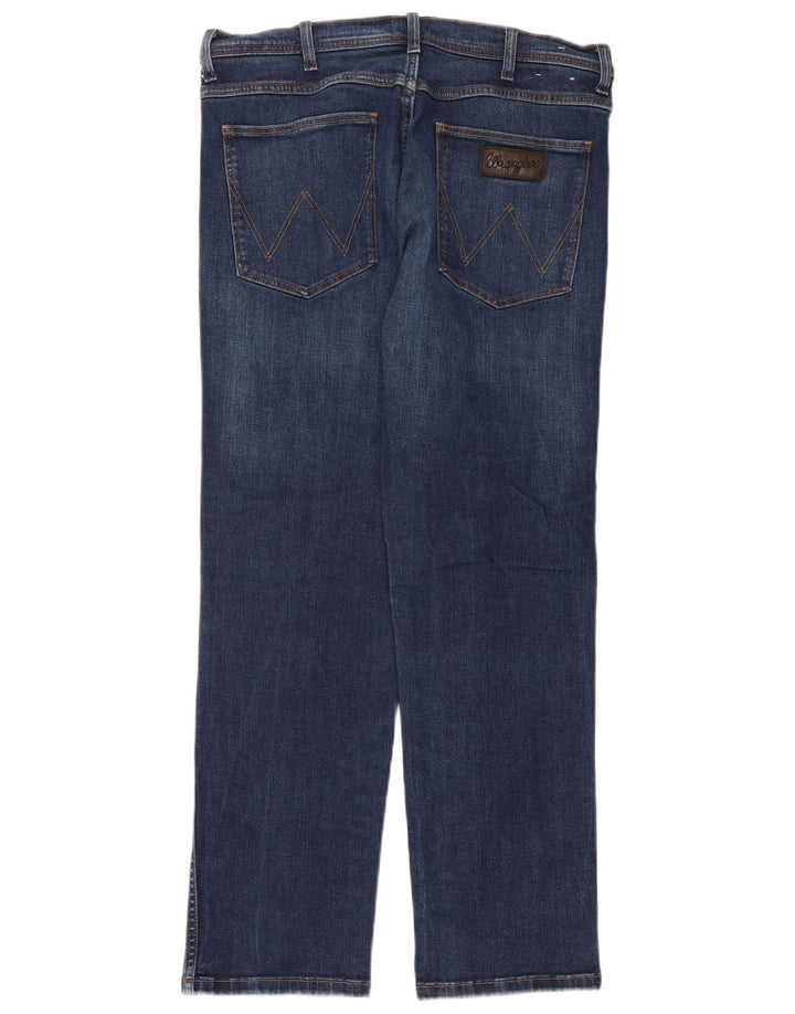 Wrangler Męskie proste dżinsy W36 L32 Niebieskie bawełniane
