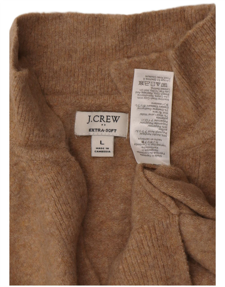J. CREW Damski sweter oversize z golfem UK 16, duży brązowy