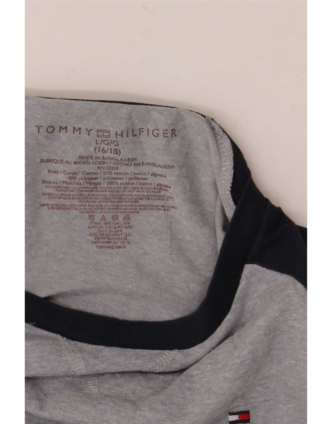Top chłopięcy Tommy Hilfiger z długim rękawem 15-16 lat, duży, szary, w blokach kolorów