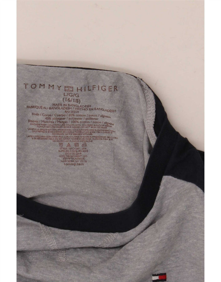 Top chłopięcy Tommy Hilfiger z długim rękawem 15-16 lat, duży, szary, w blokach kolorów