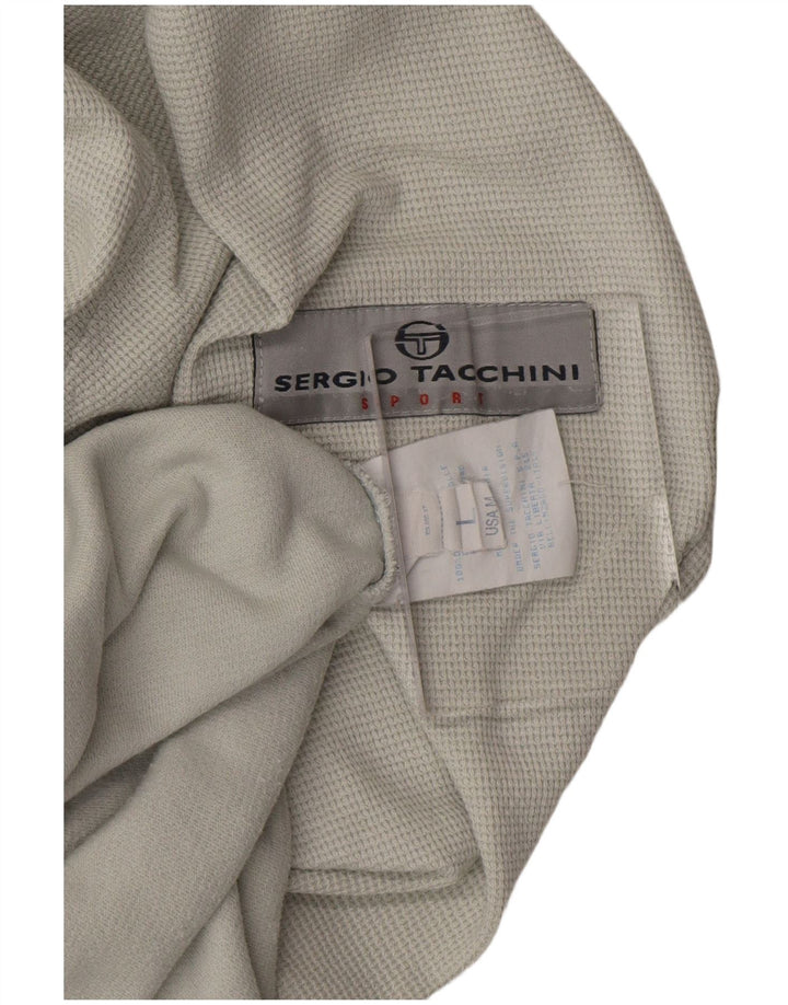 SERGIO TACCHINI Męski sweter z kapturem, duży, szary, bawełniany