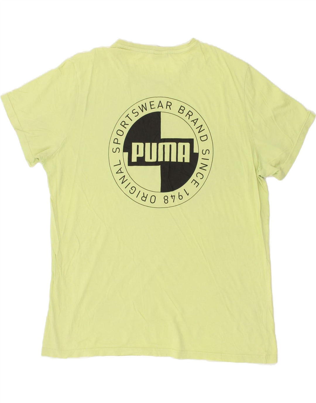 PUMA Mens Graphic T-Shirt Top 2XL Yellow Vintage Puma and Second-Hand Puma from Messina Hembry 