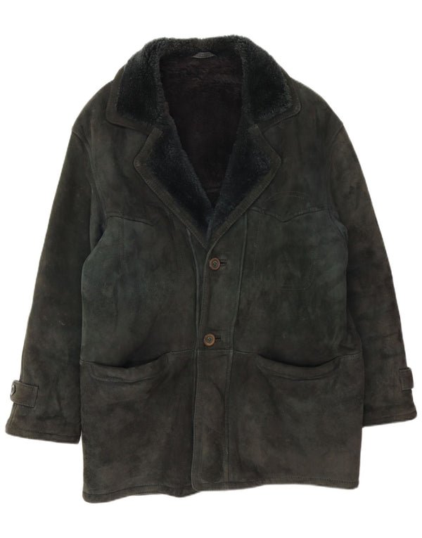 Vintage męska kurtka shearling IT 48 średni zielony