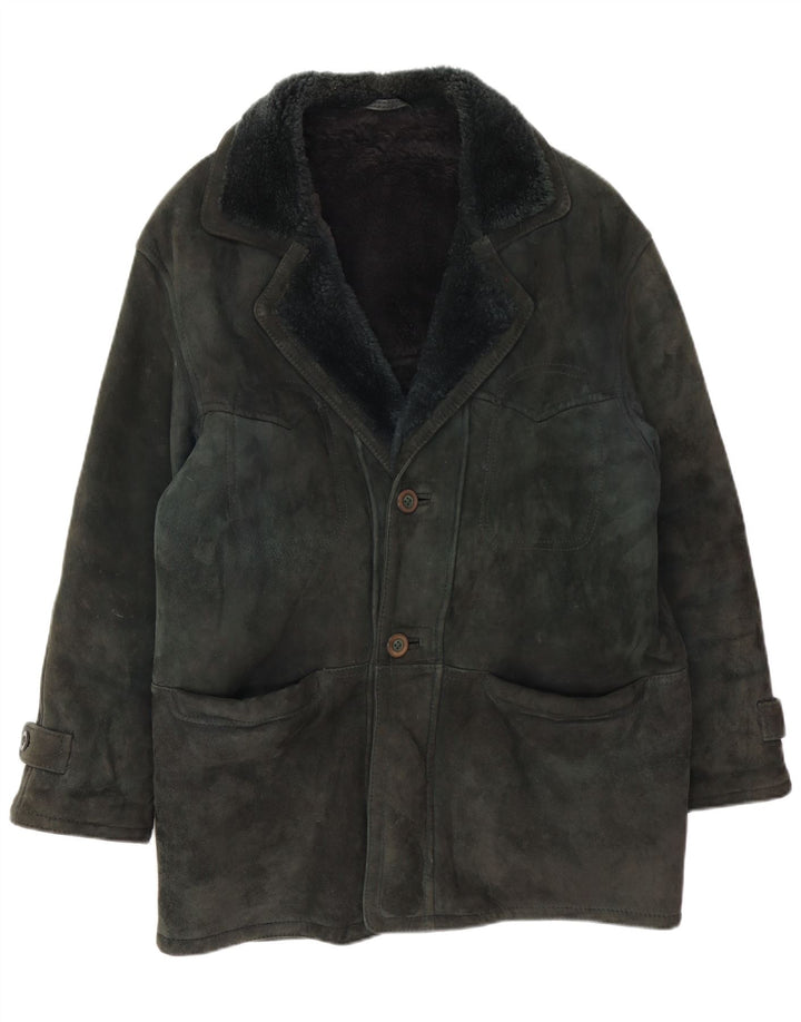 Vintage męska kurtka shearling IT 48 średni zielony
