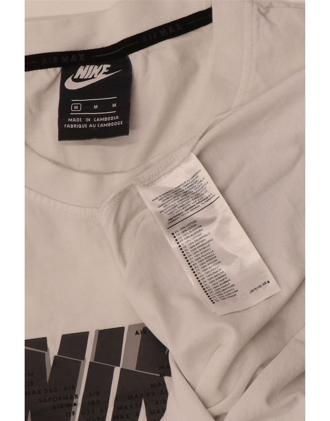Męska koszulka z grafiką Nike Air Max, średnia, biała bawełna