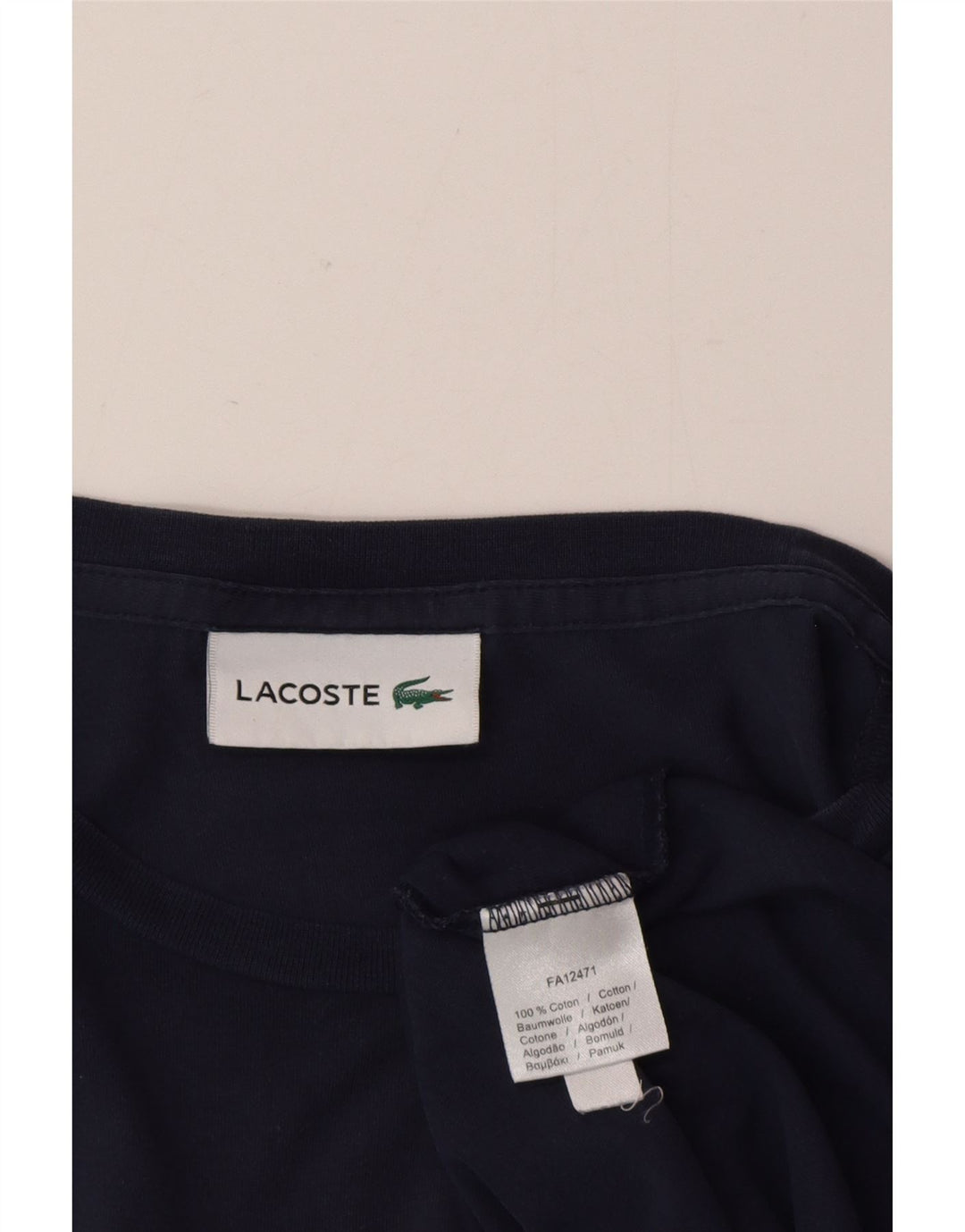 Lacoste Męski T-shirt Top Duży Granatowy Bawełniany