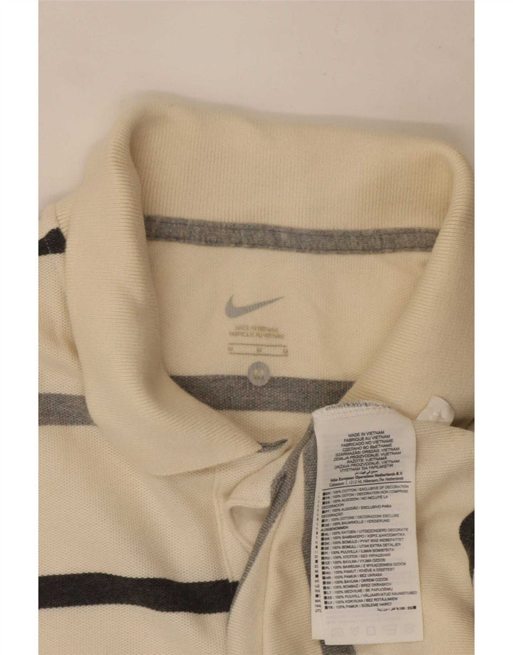 Męska koszulka polo Nike, bawełniana, w średnie białe paski