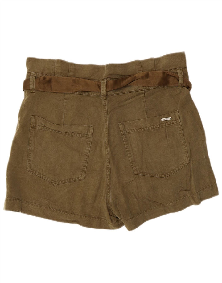 Damskie spodnie z wysokim stanem Guess, duże, W34 khaki