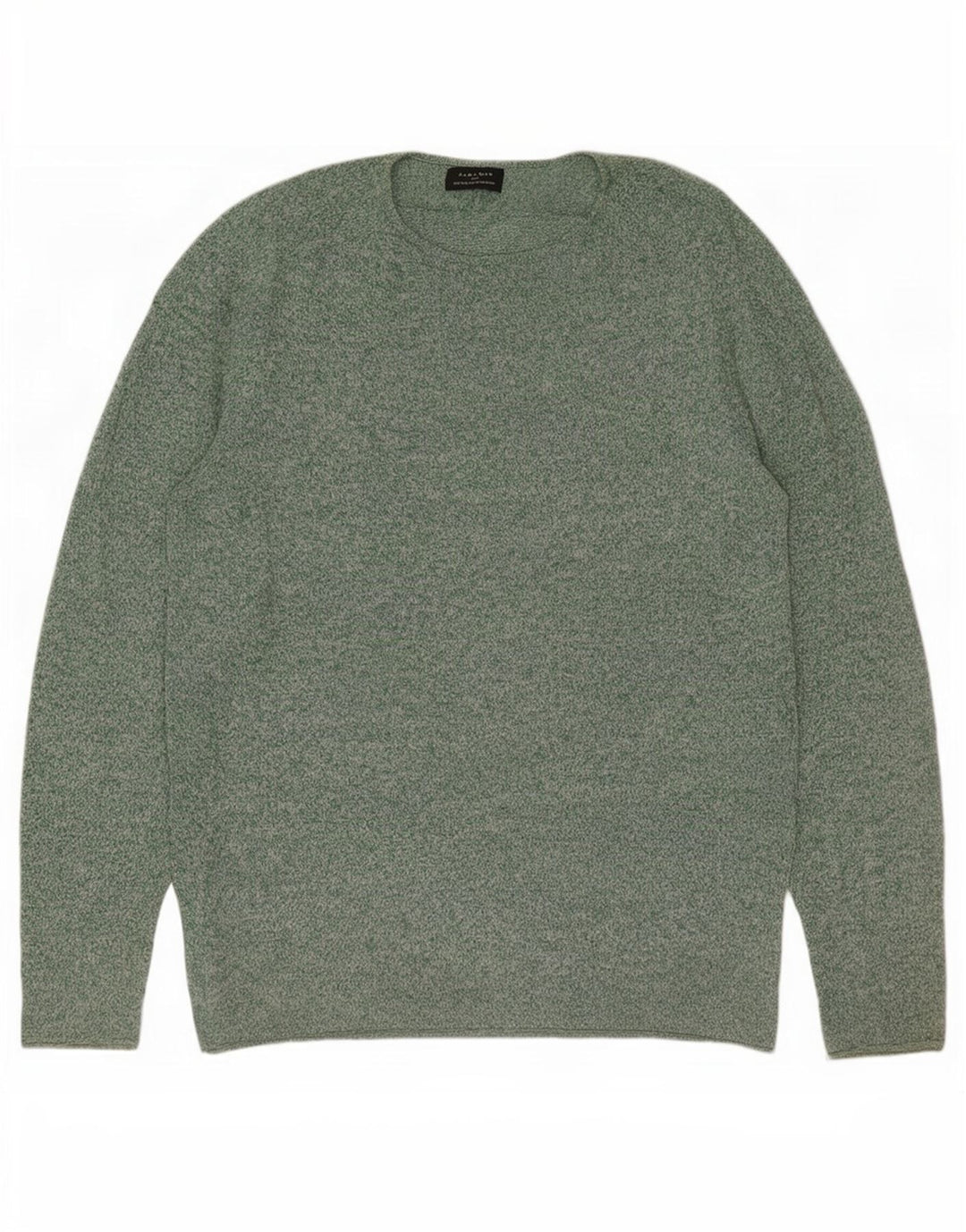 Męski sweter Zara z dekoltem w łódkę, duży, zielony, nakrapiany