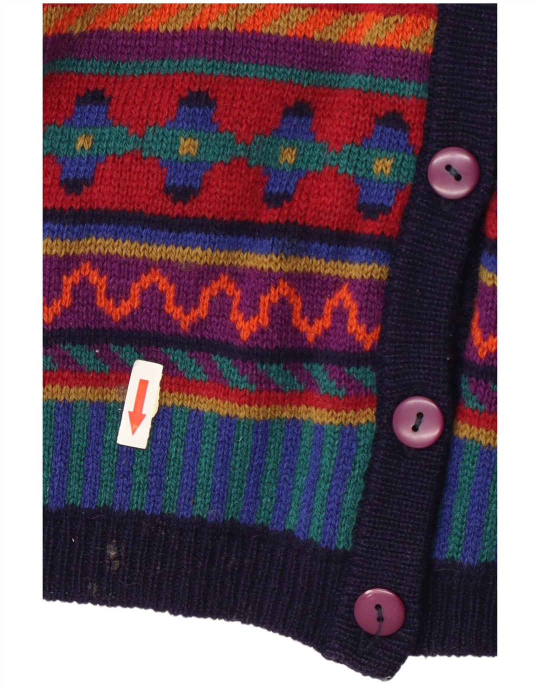 Damski sweter rozpinany Tulchan UK 14 Średni wielobarwny geometryczny wełniany