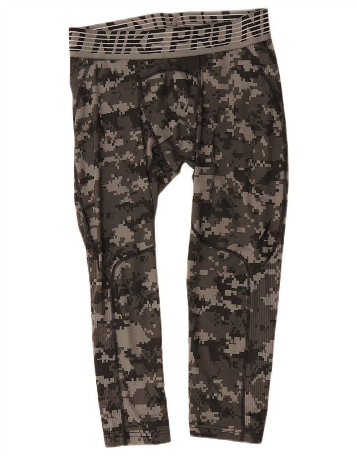 Męskie legginsy Nike Graphic Capri, średnioszary, kamuflażowy poliester