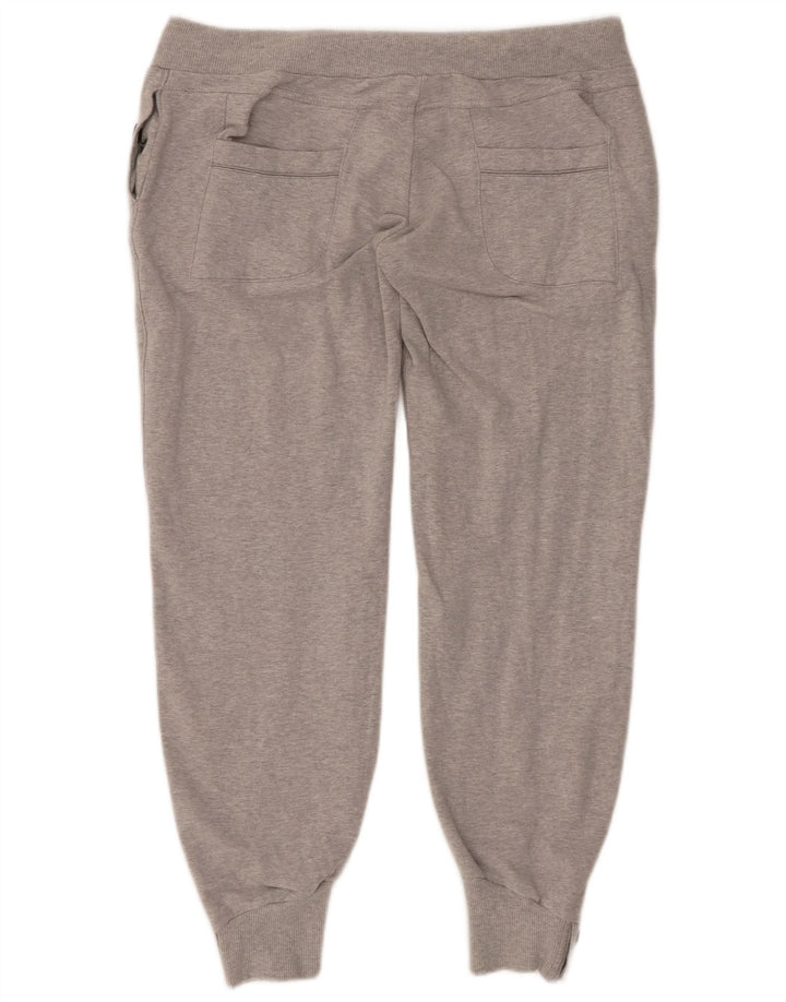 Damskie spodnie dresowe ADIDAS Joggers UK 16, duże, szare, nakrapiane, bawełniane