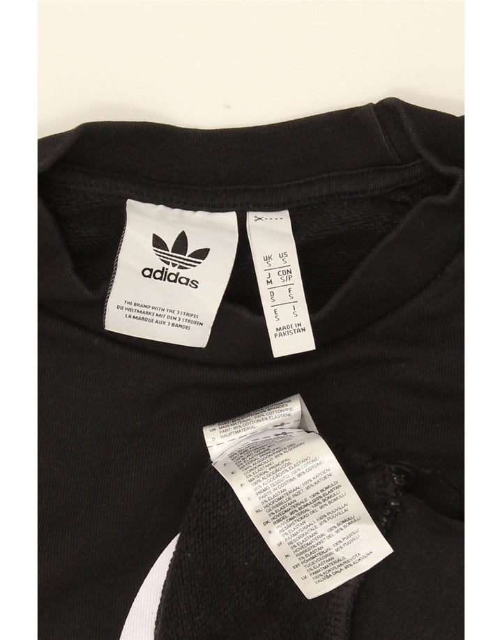 Adidas Męska bluza z grafiką, mała, czarna, bawełniana