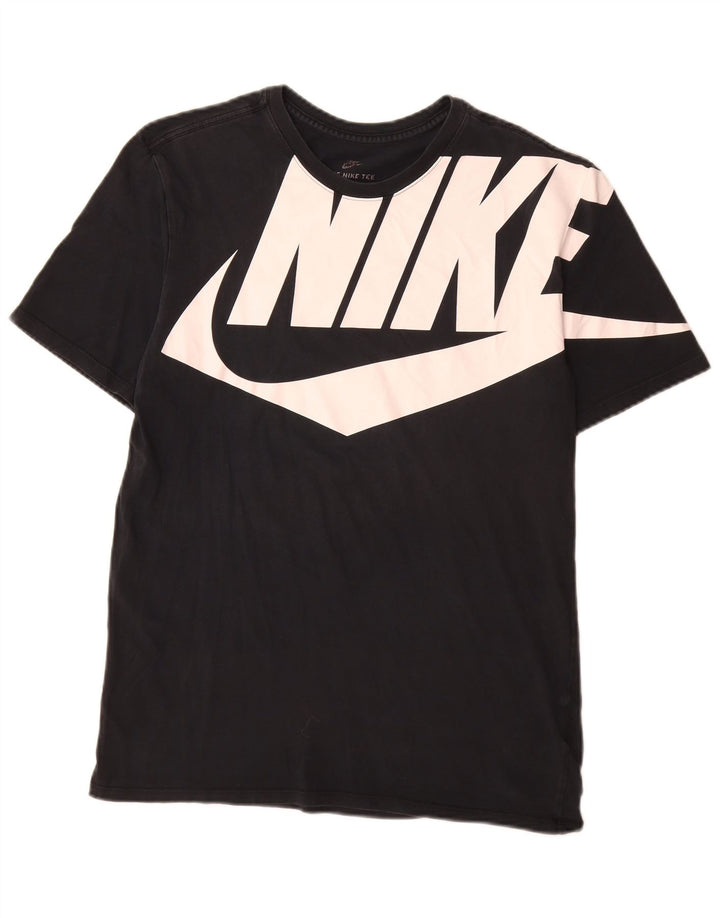 Męski T-shirt z grafiką Nike, średni czarny, bawełniany