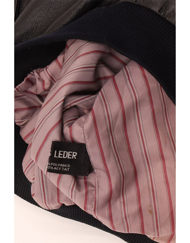 Vintage męska skórzana kurtka UK 42 XL czarna skóra