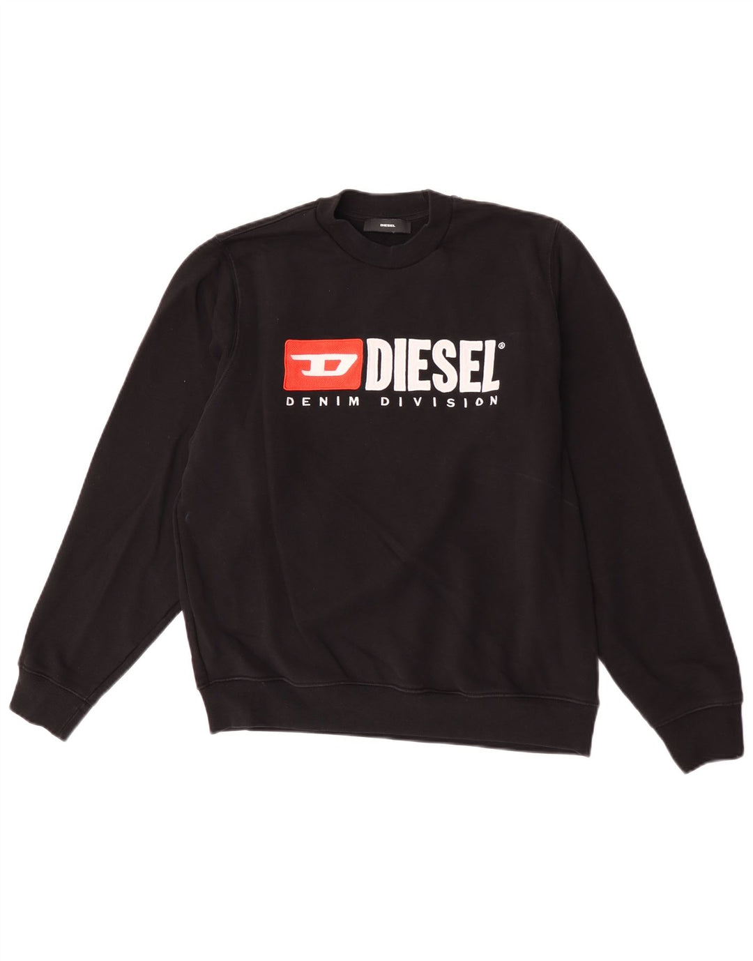 Męska bluza z grafiką Diesel, mała, czarna, bawełniana