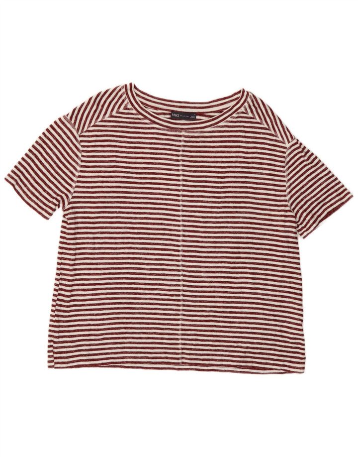 T-shirt damski Marks & Spencer Top UK 12, wiskoza w średnie czerwone paski